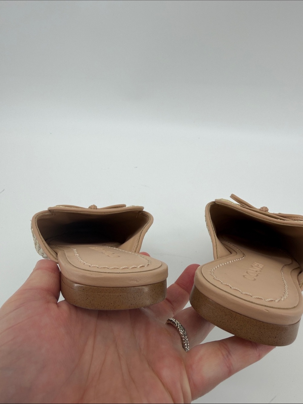 Coach Stassi Raffia Slide Shoes 7.5B S77 - Picture 4 of 7